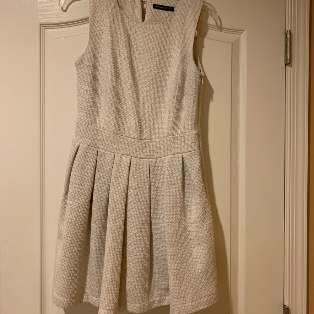 Cream sudden silver sparkle cocktail dress